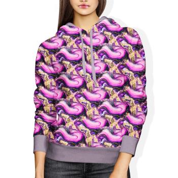 Preview: French Terry Colorlove  Pink/Lila/Dunkelblau